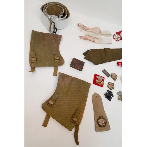 937 - An Assortment of Vintage British Military Belts, Buckles and Badges.