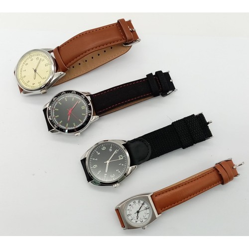 648 - A Parcel of Four Military designed Diver Homage Watches
Comprising;
1) British RAF Pilot (40mm Case)... 