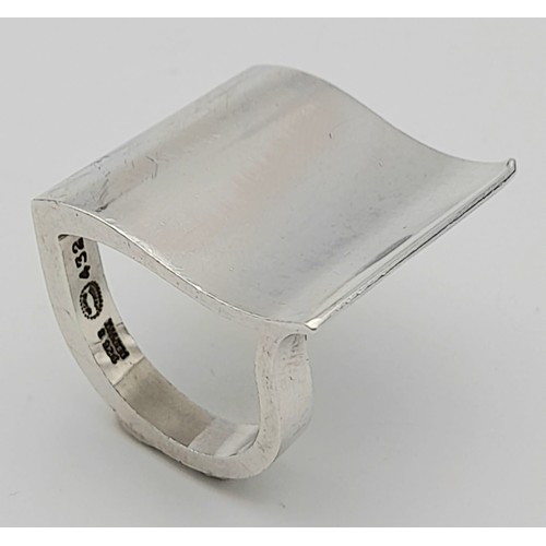 594 - A GEORG JENSEN STERLING SILVER RING DANISH SILVER, WEIGHT 16G