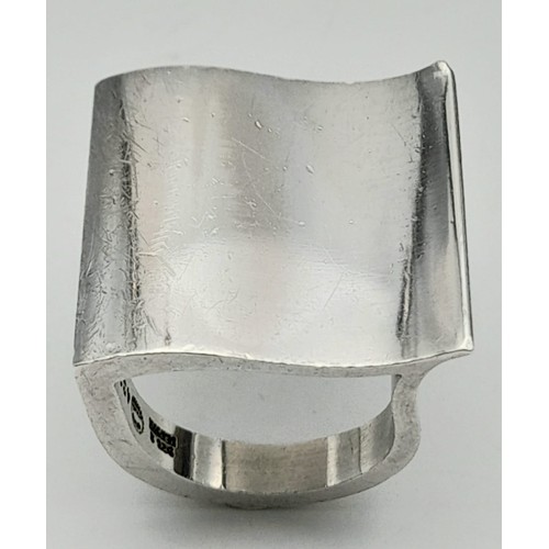 594 - A GEORG JENSEN STERLING SILVER RING DANISH SILVER, WEIGHT 16G