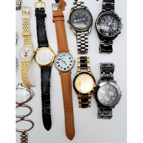 611 - A real treasure , a large group of watches, including names such as Citizen,  Carvel, D&G, Omega, et... 