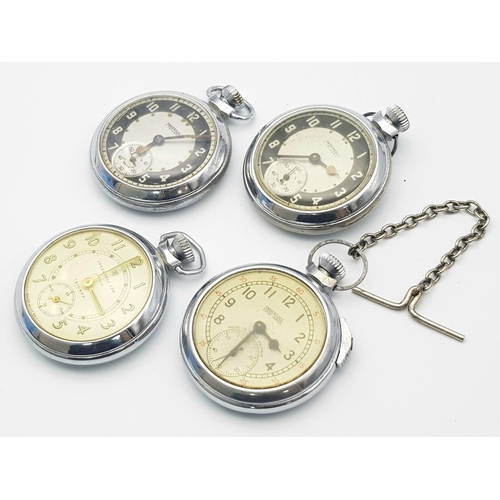 1137 - Four Vintage Ingersoll Pocket Watches - Two work but temperamental so as found. 51mm largest case.