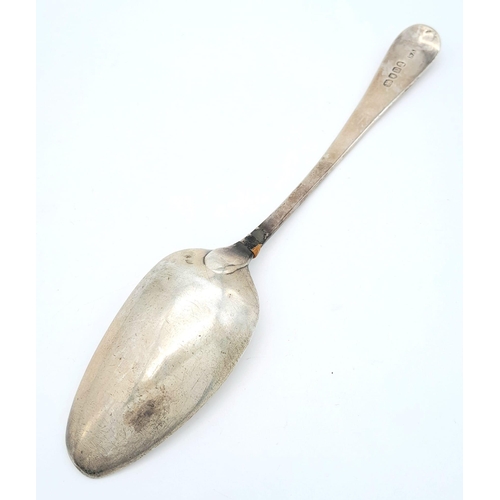 1141 - An antique Georgian sterling silver spoon with full London hallmarks, 1799. Total weight 63.1G. Tota... 