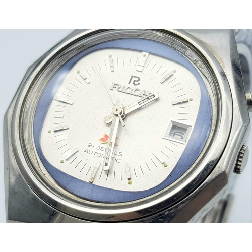 1288 - A Vintage 21 Jewels Ricoh Automatic Gents Watch. Stainless steel bracelet and case - 39mm. Two tone ... 