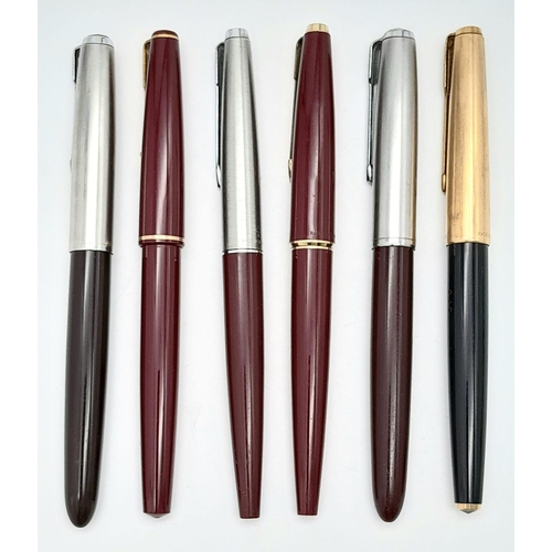 1313 - Six Vintage Parker Fountain Pens.