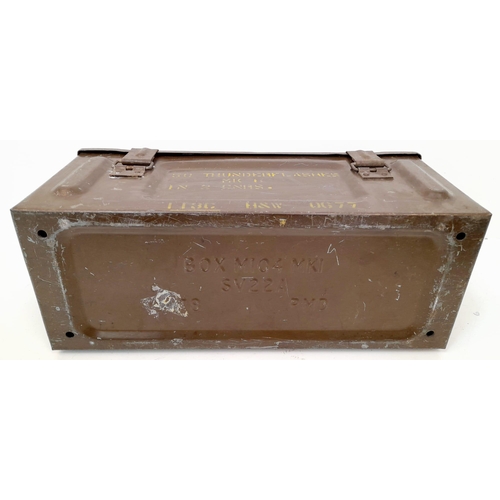 1296 - A British Metal Flush Gun box, dimensions: 49 x 20 x 19 cm