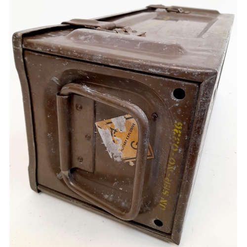 1296 - A British Metal Flush Gun box, dimensions: 49 x 20 x 19 cm