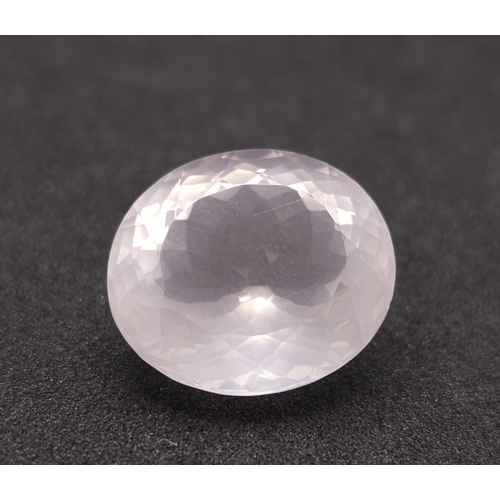 1322 - A 19.65ct Faceted Rose Quartz. Oval Shape. GLI Certified. Ref: CV43