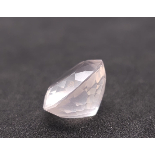 1322 - A 19.65ct Faceted Rose Quartz. Oval Shape. GLI Certified. Ref: CV43