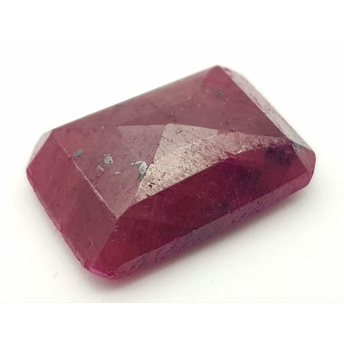 1226 - A 17.05ct  Faceted African Ruby, Rectangular Shape, GLI Certified. Ref: CV50