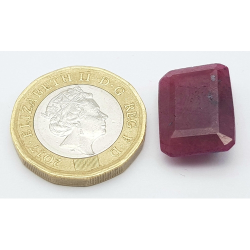 1226 - A 17.05ct  Faceted African Ruby, Rectangular Shape, GLI Certified. Ref: CV50