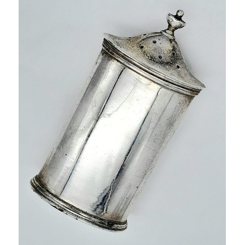 1240 - A vintage sterling silver sugar caster with full London hallmarks, 1941. Total weight 55.5G. Height:... 