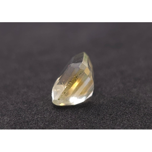 1306 - An 8.05ct Faceted Lemon Quartz. Rectangular Shape. GLI Certified. Ref: CV42