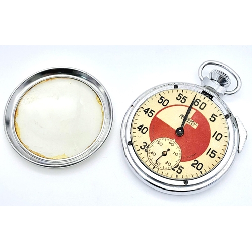 1340 - A Fantastic Vintage Ingersoll Football Referees Pocket Watch. 51mm diameter. Works but no guarantees... 