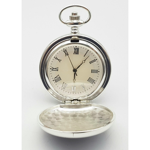 1225 - A Manual Wind Silver Plated Pocket Watch Detailing the Steam Train ‘Merchant Navy Class’, with Prese... 