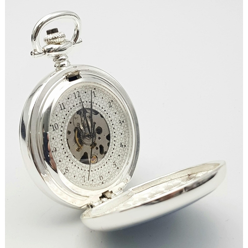 1197 - A Silver Tone, Manual Wind Pocket Watch Commemorating the WW2 German Pilot Horst Perez in his Messer... 