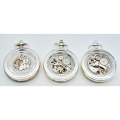 1380 - A Parcel of Three  ‘Eddie Stobart Transport’ Manual Wind Silver Plated Pocket Watches. Names Include... 