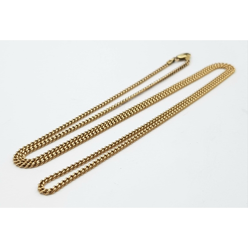 10 - A Vintage 9K Yellow Gold Small Curb Link Chain/Necklace. 
64cm length. 8.25g weight.