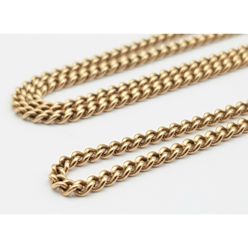 10 - A Vintage 9K Yellow Gold Small Curb Link Chain/Necklace. 
64cm length. 8.25g weight.