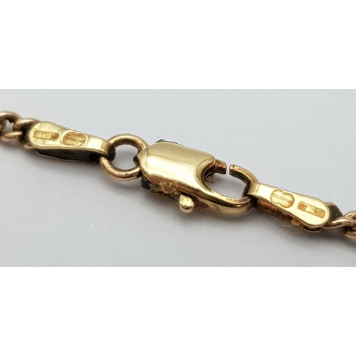 10 - A Vintage 9K Yellow Gold Small Curb Link Chain/Necklace. 
64cm length. 8.25g weight.