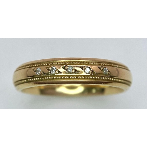 12 - A Vintage 9K Yellow Gold Five Stone Diamond Ring. Size L. 3.75g weight. Full UK hallmarks.