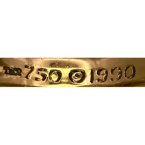 16 - A Beautiful Tiffany and Co. 18K Gold Love Ring. Tiffany and co. markings. Size N. 7.2g weight.