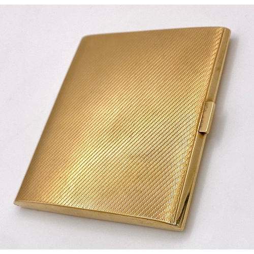 2 - A Vintage 9K Yellow Solid Gold Cigarette Case. 8cm x 7.5cm.
72.9g weight. Full UK hallmarks.