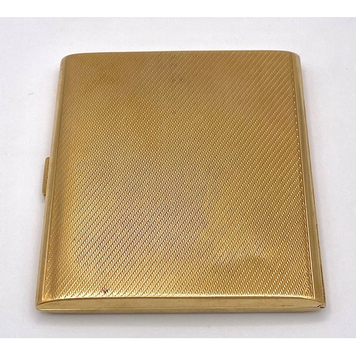 2 - A Vintage 9K Yellow Solid Gold Cigarette Case. 8cm x 7.5cm.
72.9g weight. Full UK hallmarks.