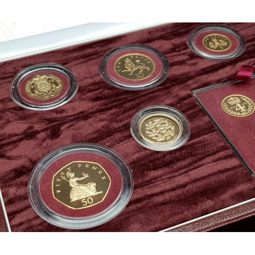 25 - A Breathtaking Limited Edition 2002 Golden Jubilee 22K Gold Proof Coin Set. This set contains a comp... 