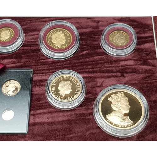 25 - A Breathtaking Limited Edition 2002 Golden Jubilee 22K Gold Proof Coin Set. This set contains a comp... 