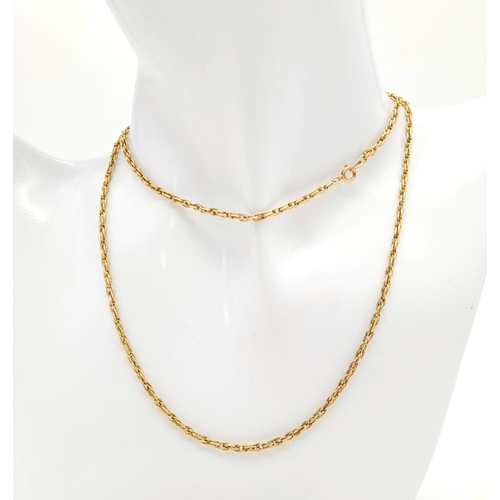 35 - A Vintage 9K Yellow Gold Oval Link Chain/Necklace. 60cm length. 8.7g weight.