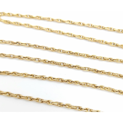 35 - A Vintage 9K Yellow Gold Oval Link Chain/Necklace. 60cm length. 8.7g weight.