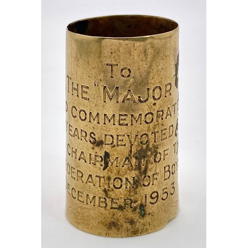 50 - An Vintage 9K Yellow Gold Parasol Band. 10.5g weight.