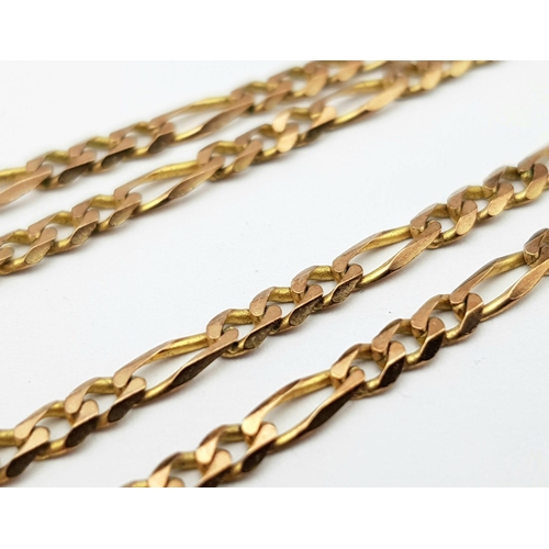 22 - A Vintage 9K Yellow Gold Figaro Link Necklace. 46cm. 5.7g weight.