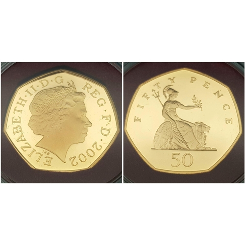 25 - A Breathtaking Limited Edition 2002 Golden Jubilee 22K Gold Proof Coin Set. This set contains a comp... 