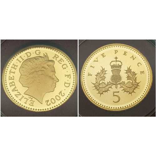 25 - A Breathtaking Limited Edition 2002 Golden Jubilee 22K Gold Proof Coin Set. This set contains a comp... 