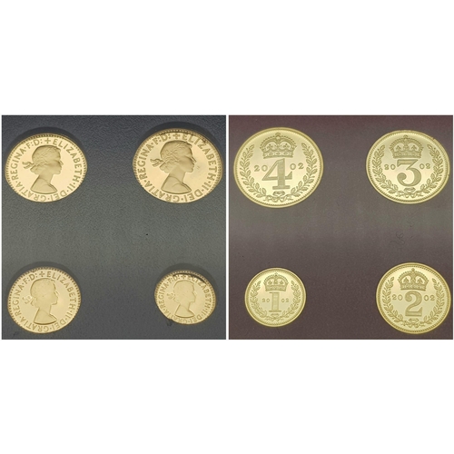 25 - A Breathtaking Limited Edition 2002 Golden Jubilee 22K Gold Proof Coin Set. This set contains a comp... 