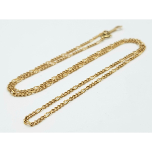 29 - A 9K Yellow Gold Disappearing Necklace. 40cm. 2.2g weight.