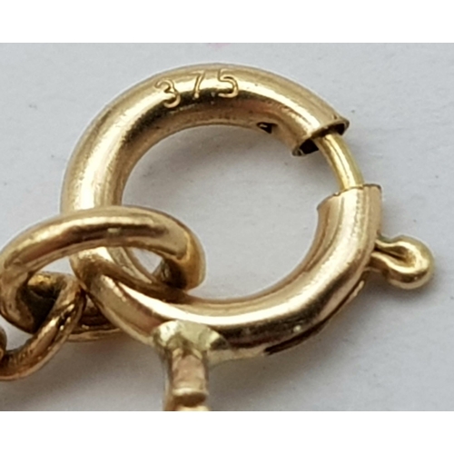 107 - A 9K Yellow Disappearing Necklace. 40cm. 2.84g weight.