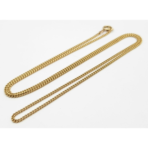 58 - A 9K Yellow Gold Small Curb Link Necklace. 50cm length. 3.66g weight.