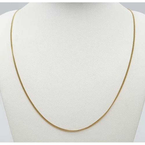 58 - A 9K Yellow Gold Small Curb Link Necklace. 50cm length. 3.66g weight.