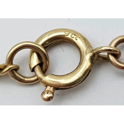 58 - A 9K Yellow Gold Small Curb Link Necklace. 50cm length. 3.66g weight.