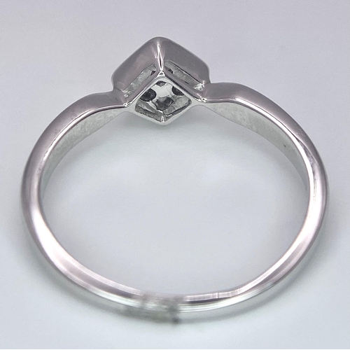 297 - 18K White Gold Diamond Cluster Ring, approx 0.20ct diamond weight, 2.8g total weight, size M 1/2