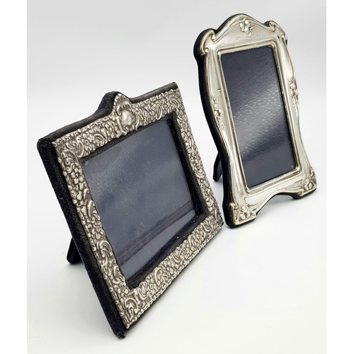 359 - Two Sterling Silver Picture Frames - London and Birmingham hallmarks. 19 x 13cm and 17 x 15cm.