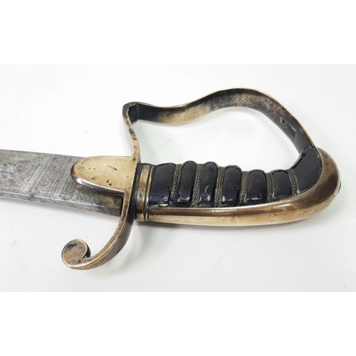 128 - A Rare 1796 Curved OSBOURNE warranted sword. An original sword in very good condition, with hilt in ... 