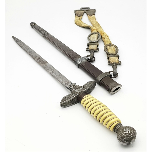 183 - A German Nazi Luftwaffe (2nd Model) Dagger. The dagger has a maker's mark of Ernst Pack of Solingen ... 