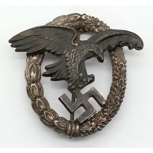 125 - 3rd Reich Luftwaffe Observers Badge. Maker Marked “BSW” for Brüder Scneider, Wien