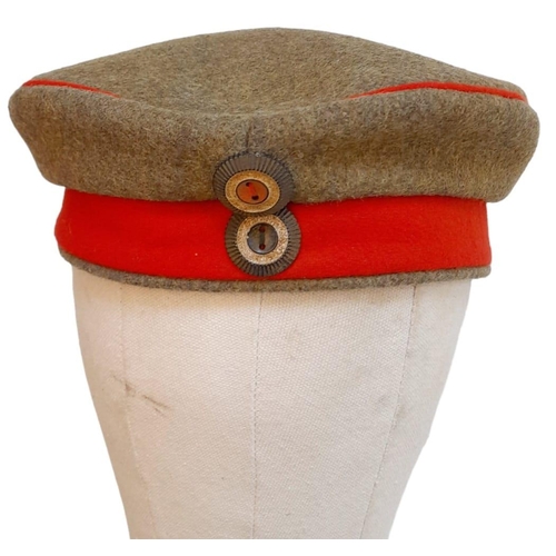 180 - WW1 German Infantry Feld Mutz nicknamed the “Pork Pie” Hat by the Tommies. Dated 1916.