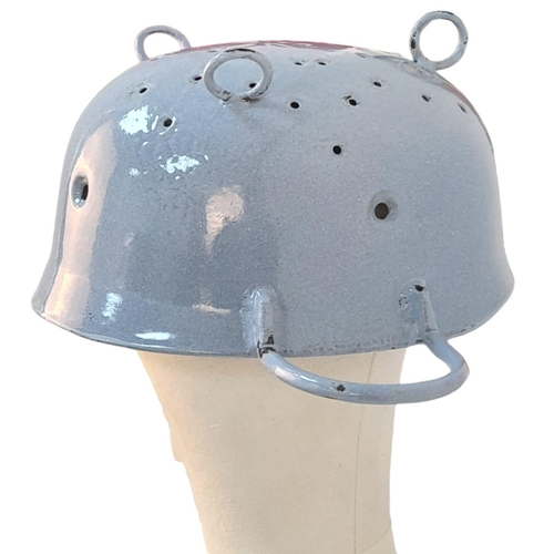 243 - Enamel Colander Made from a German Paratroopers Helmet. 1933