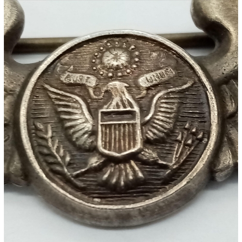 264 - WW2 US Army Air Force Silver Crew Brevet Wings. Made by Wallace Bishop, Brisbane Australia